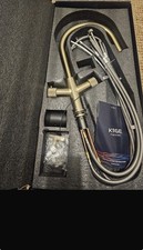 Scudo KoGE Brushed Brass 4-in-1 Swan Pull Out Spout Hot Water Tap