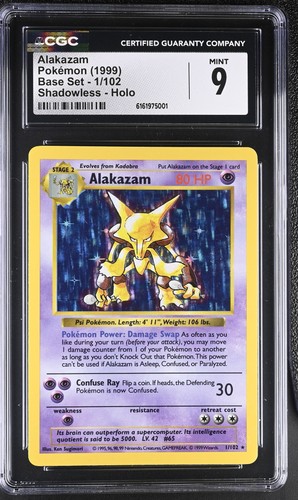 Alakazam (Shadowless) graded CGC 9 for sale on eBay