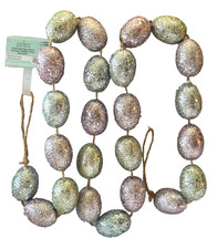 Ashland Easter Mixed Glitter Egg Garland 6 Feet Long, Four Colors, NEW