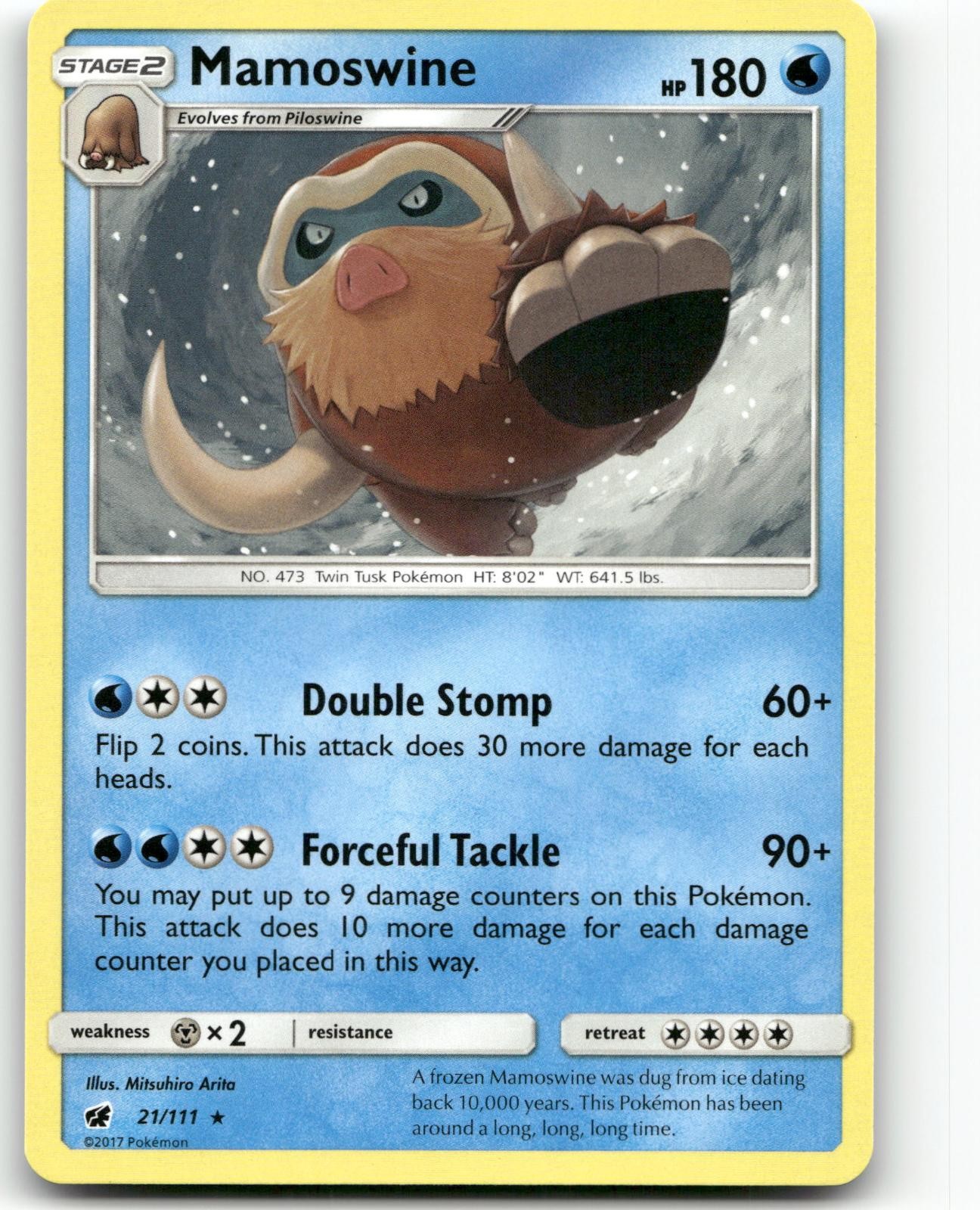 MAMOSWINE 21/111 RARE CRIMSON INVASION POKEMON NEAR MINT