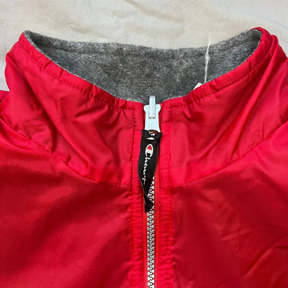 Chaqueta cortavientos mediana CHAMPION Cornell para hombre roja gris reversible cremallera vintage Foto 2 de 4