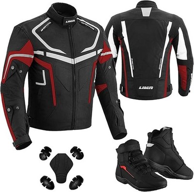 Motorrad Racing Jacke wasserdichte Jacke Leder Schuhe Adventure Touren Stiefel