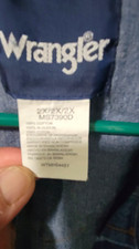 Wrangler Men's Blue Denim Cotton Short Sleeve Pearl Snap-Up Shirt Pockets 2X