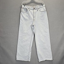 Madewell The Perfect Vintage Wide-Leg Crop Jean Womens 31 Light Wash Blue Denim