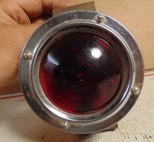 1930s 1940s Vintage Accessory Red Light W Glass Lens Truck Bus Travel Trailer