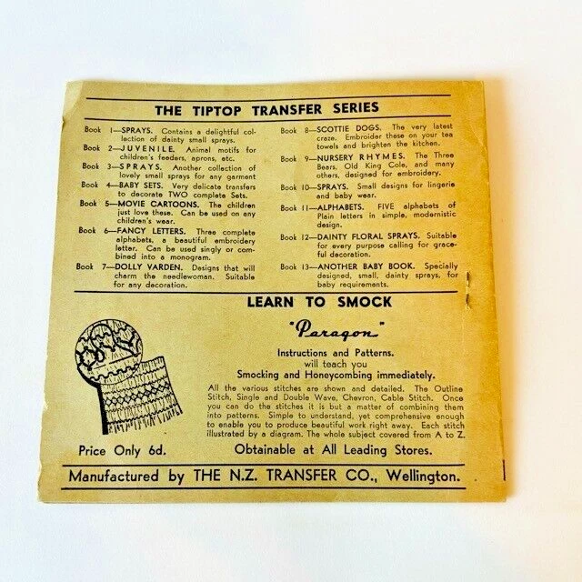Rare Vintage Tip-Top Transfers Book 6 Initials -NZ Transfer Co. Wellington 1950s - Image 2 of 4