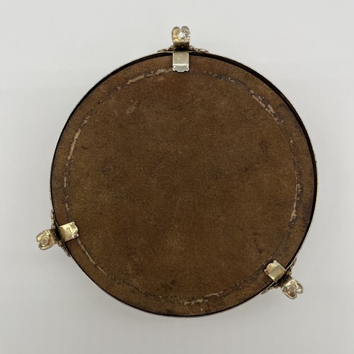 VTG Gold Silver Filigree Vanity Mirror Tray w Feet or To Hang On Wall Round 5.5” - Picture 13 of 15
