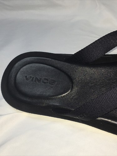 VINCE Perizoma in pelle di agnello nero infradito pluggers sandali ciabatte uomo taglia 12 - Foto 10 di 12