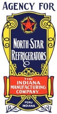 North Star Refrigerators, Peru, IN NEW Sign 40" Tall Diecut Style USA STEEL XXL