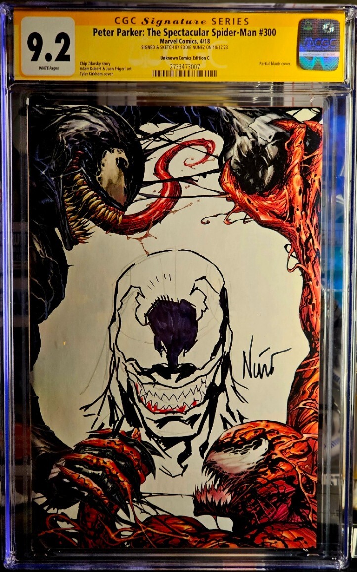 Spectacular Spider-Man 300 Blank Eddie Nunez Signed + Venom