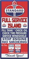 STANDARD GAS STATION FULL SERVICE ISLAND PUMP SIGN REMAKE ALUMINUM SIZE OPTIONS