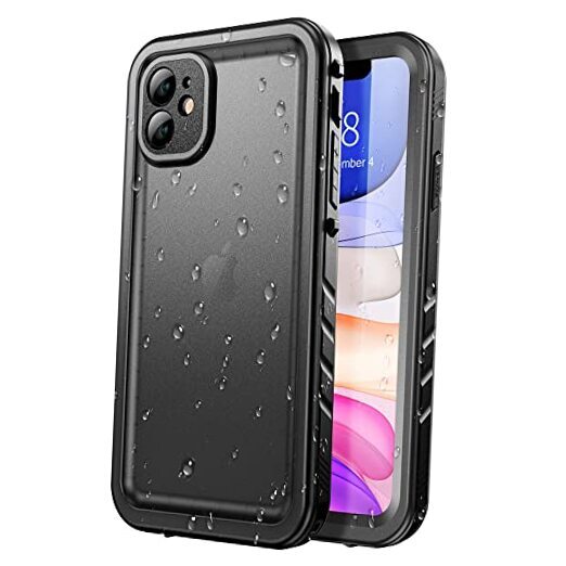 Waterproof Case for iPhone 11, Full Body Heavy Duty Protection Full Black