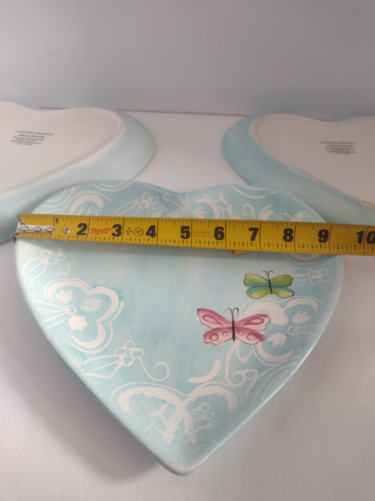 Laurie Gates Melanie’s Butterfly Heart Shaped Lunch Dinner Plate 3 Sold Separate