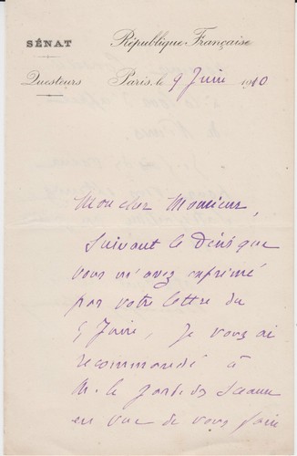 GEORGES BONNEFOY-SIBOUR AUTOGRAPHS Senator Pont-Saint-Esprit (Gard). - Picture 2 of 3