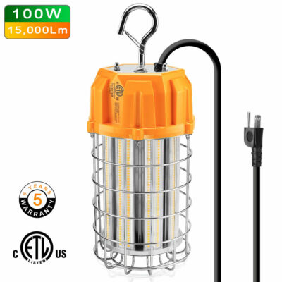 100W LED Temporary Work Light Fixture Construction Drop Light 5000K IP65 14500lm