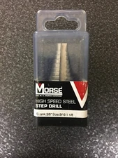 M.K. MORSE High Speed Steel 9 Step Drill 3/8” Shank 9/16- 1 1/8 ESD08 124072 NEW