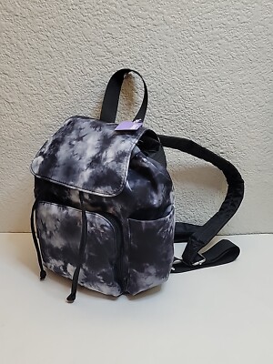 Claire's black/white Tie Dye Mini Neoprene Drawstring Closure Mini  Backpack-NWT