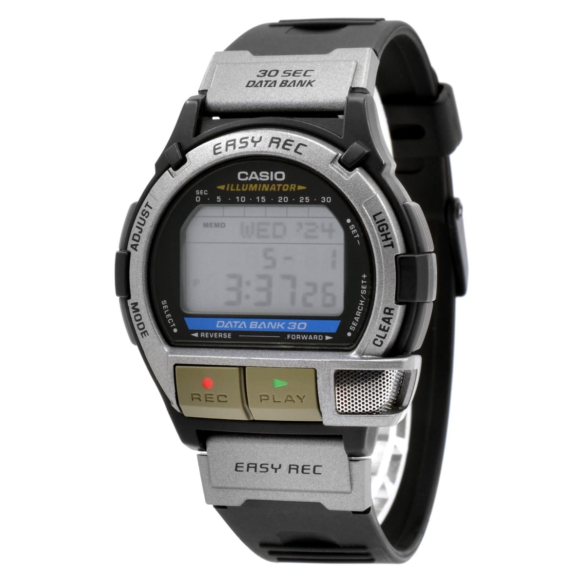Casio DB-V30-1 Grey Resin Case Black Band Vintage Watch
