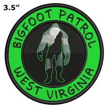 Bigfoot Lives Patch Embroidered DIY Iron-On Sasquatch in Forest Applique Cryptid
