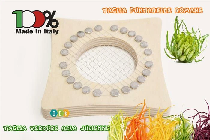 Calder Taglia Puntarelle alla Romana Legno Inox Made in Italy Julienne Zucchine