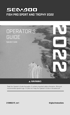 Sea-Doo Owners Manual Book 2022 Fish PRO Trophy & 2022 Fish PRO Trophy Audio