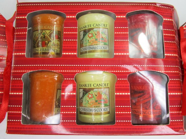 Yankee Candle Christmas Votive Gift Set 6 Samplers New Cookie Cookie Gingerbread For Sale Online