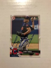 Cleveland Indians LENNY TORRES Signed 2018 Bowman Card