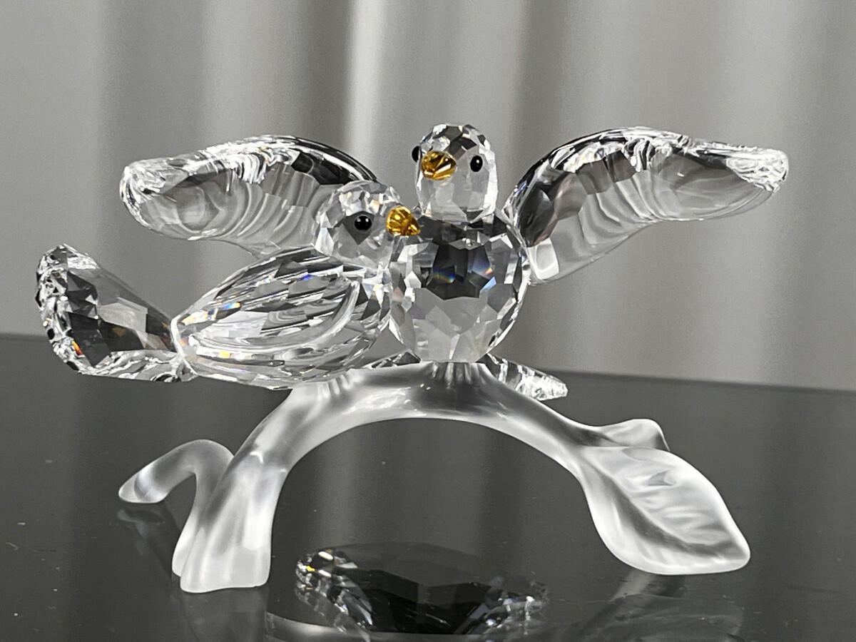 Turteltauben Turtle Doves Tortola スワロ Swarovski Figur 657378 Turteltauben 10,5 cm. - Top Zustand
