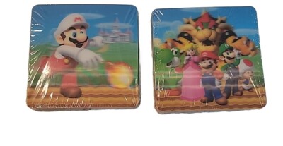 Super Mario 3D Coaster Set Decor 8 Different Designs Nintendo - NEW in Wrap
