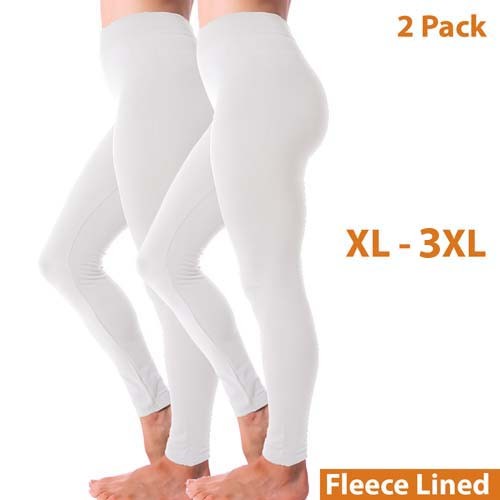 Paquete de 2 Pantalones Legging Termales Gruesos Forrados de Lanza Largo Talla Grande XL 2XL 3XL - Imagen 14 de 14