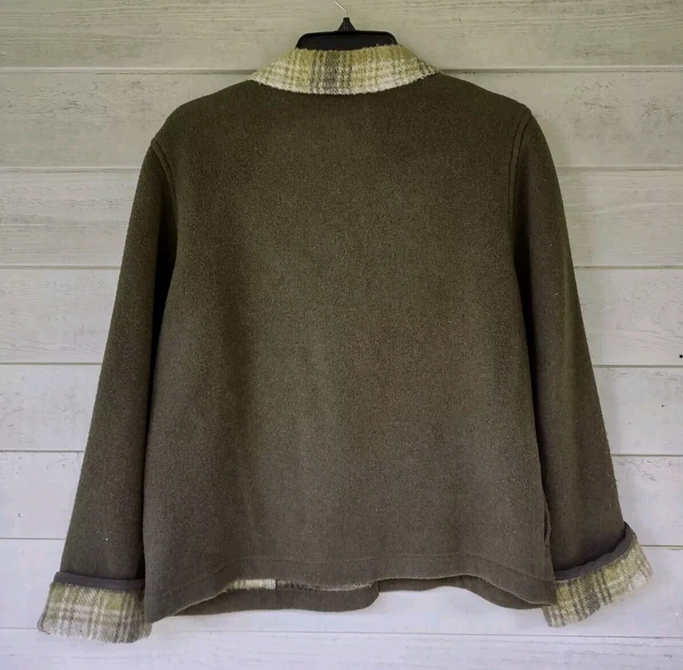 Chaqueta para mujer Norton McNaughton talla S mezcla de lana acrílica con botones verde Foto 2 de 4