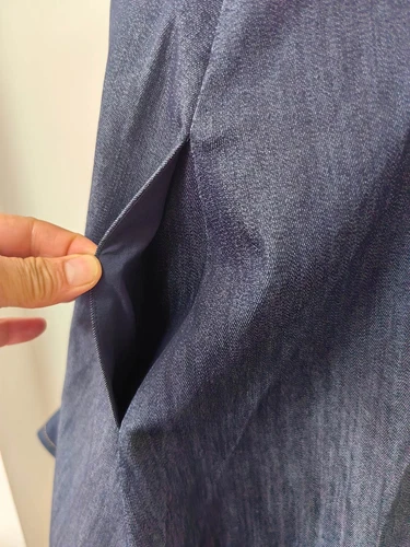 AUTÉNTICO Vestido Midi Sin Mangas Cinq à Sept Algodón Cuello Redondo Denim Calce y Acampanado para Mujer - Imagen 10 de 13