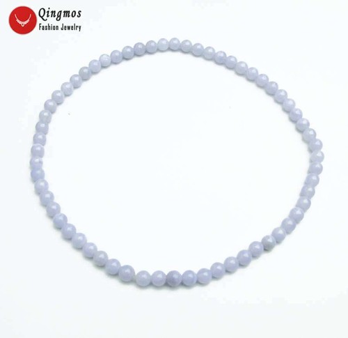 Fashion 10mm Round Natural Blue Lace Agate Bracelet for Women Stone Jewelry 15'' - Picture 11 of 11