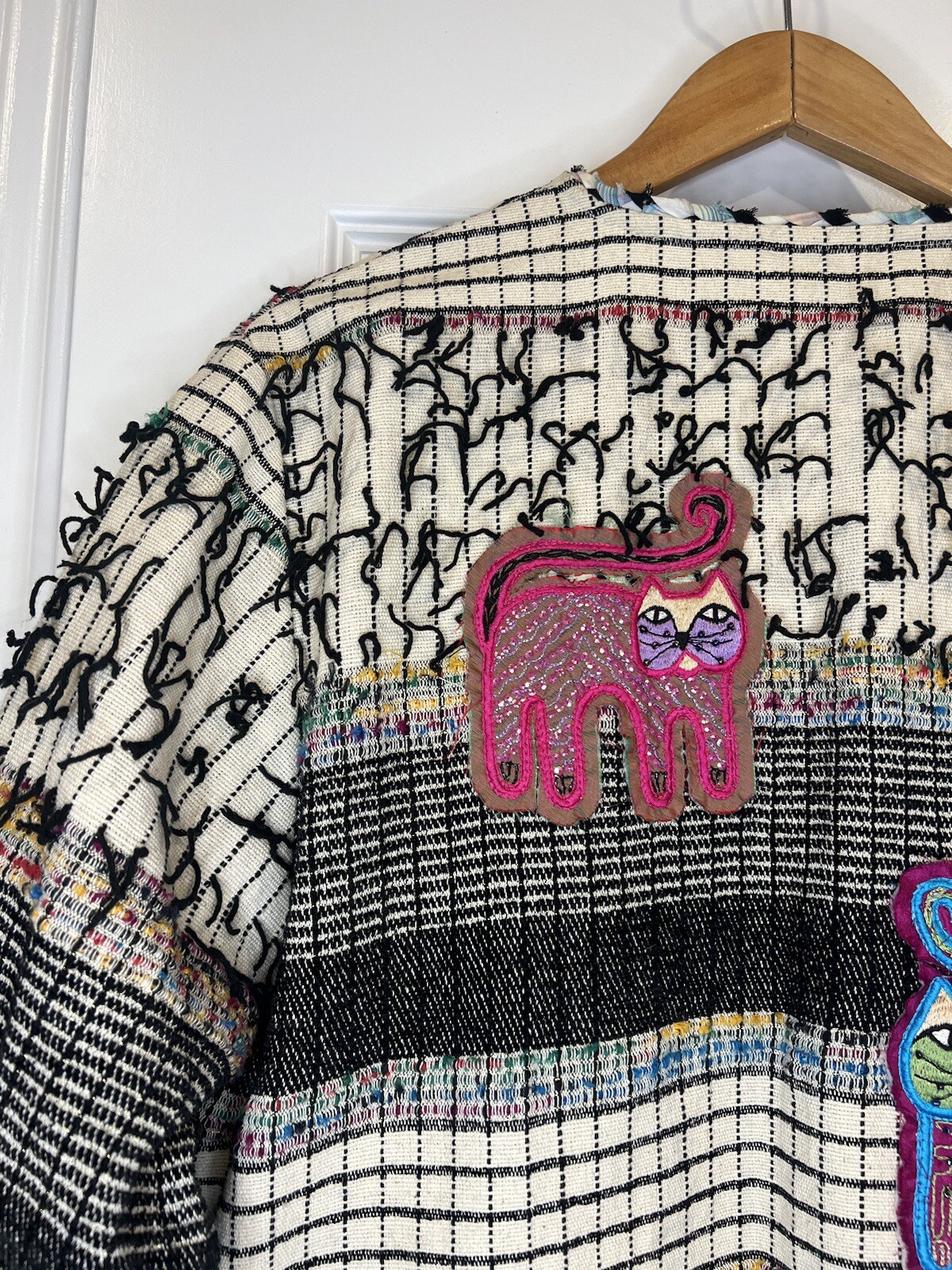 Yak Majik Jacket Size Large Patchwork Fringe Bead… - image 14