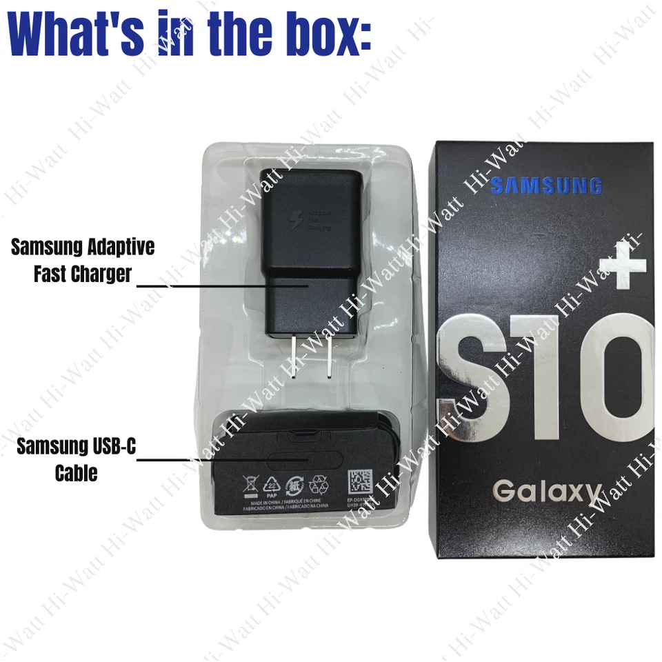 For Samsung Galaxy S10 S9 Adaptive Fast Wall Charger Adapter USB TypeC Cable LOT - Image 3 of 4