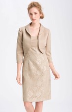 NWT Tahari 20W 2X Champagne Lace Elegant Formal Wedding Cocktail Knee Dress $200