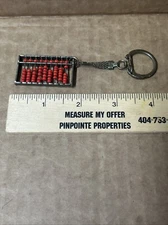 Vintage Abacus Key Chain Key Fob Sliding Bead Scale Counting Abacus