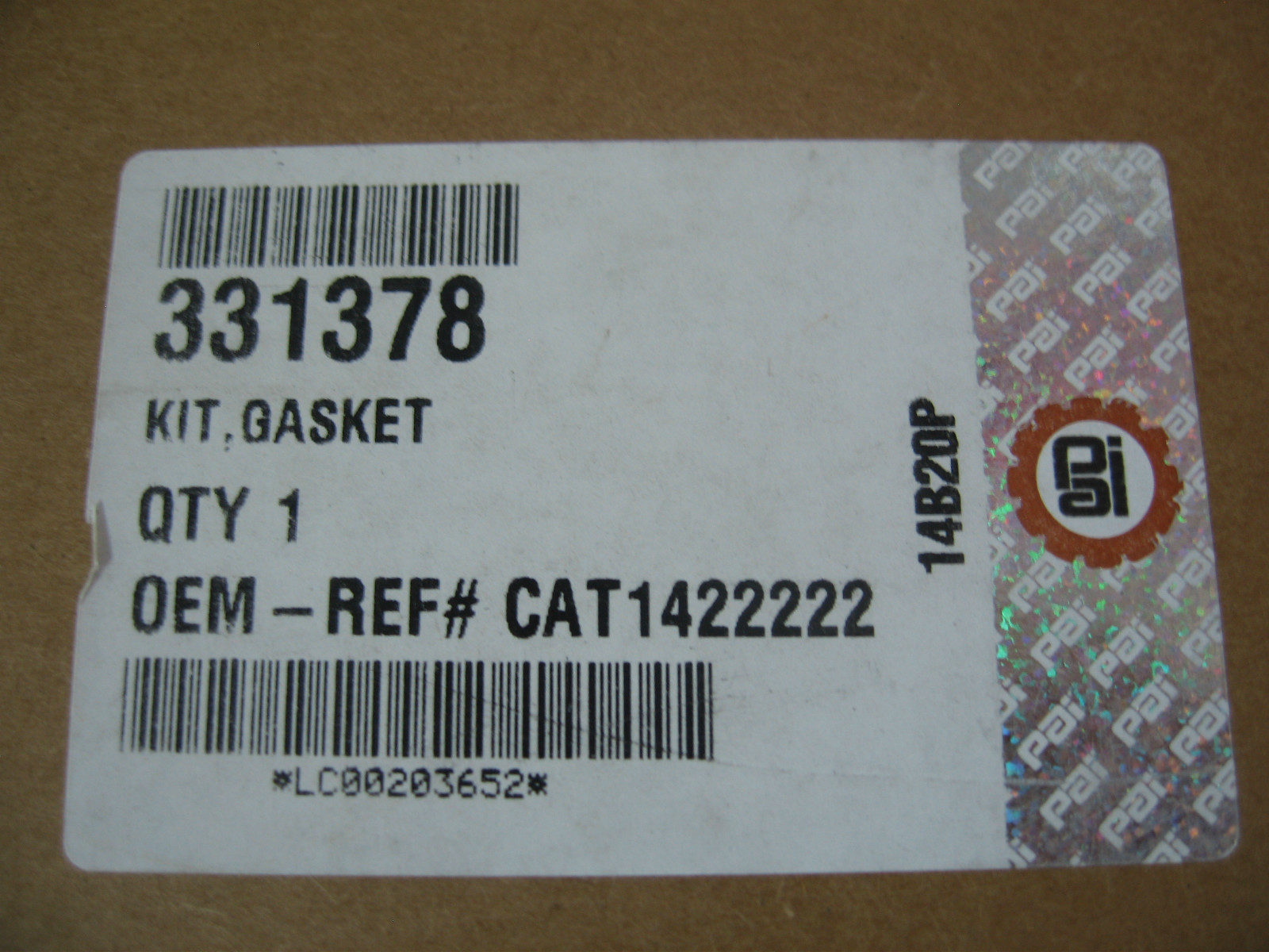 Oil Cooler Gasket Kit for Caterpillar 3126. PAI 331378 Ref. 1422222