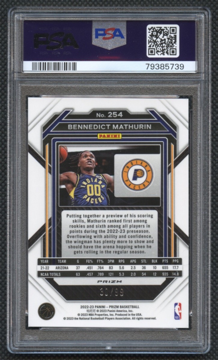 2022-23 Panini Prizm - Bennedict Mathurin #254 Purple Prizm /99