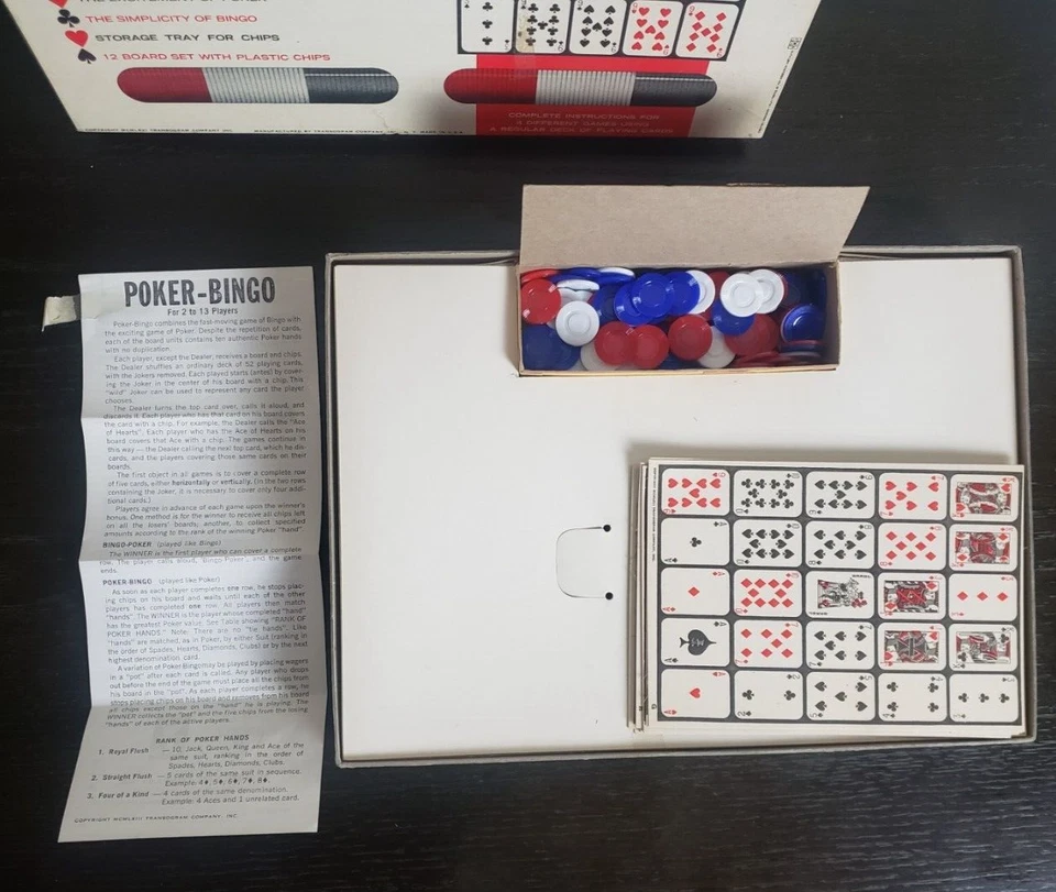 Vintage 1963 Transogram Poker Bingo Board Game #5010 Excellent Condition - Image 3 of 3