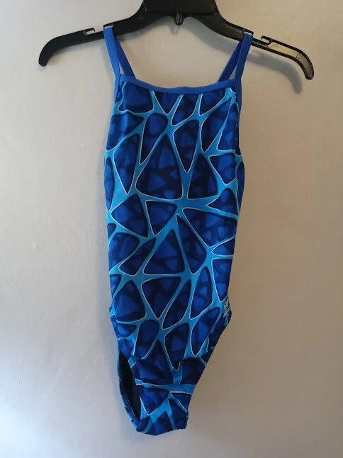 Speedo Women s Endurance Caged Out Flyback Swimsuit Size 30 Blue