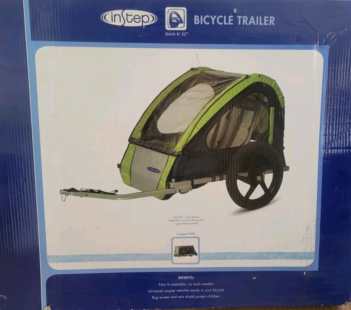 InSTEP Single Seat Bike Trailer for Kids - Green/Gray | eBay