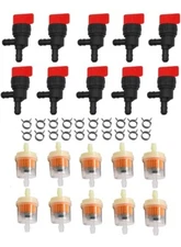 Fuel Gas 1/4" 90 Degree Shutoff Cutoff Valve Petcock Filter clamps US 10pk