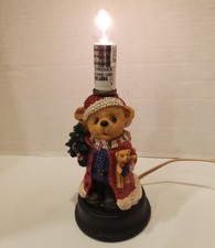 Vintage Christmas Teddy Bear Night Light Lamp Small Tested Works