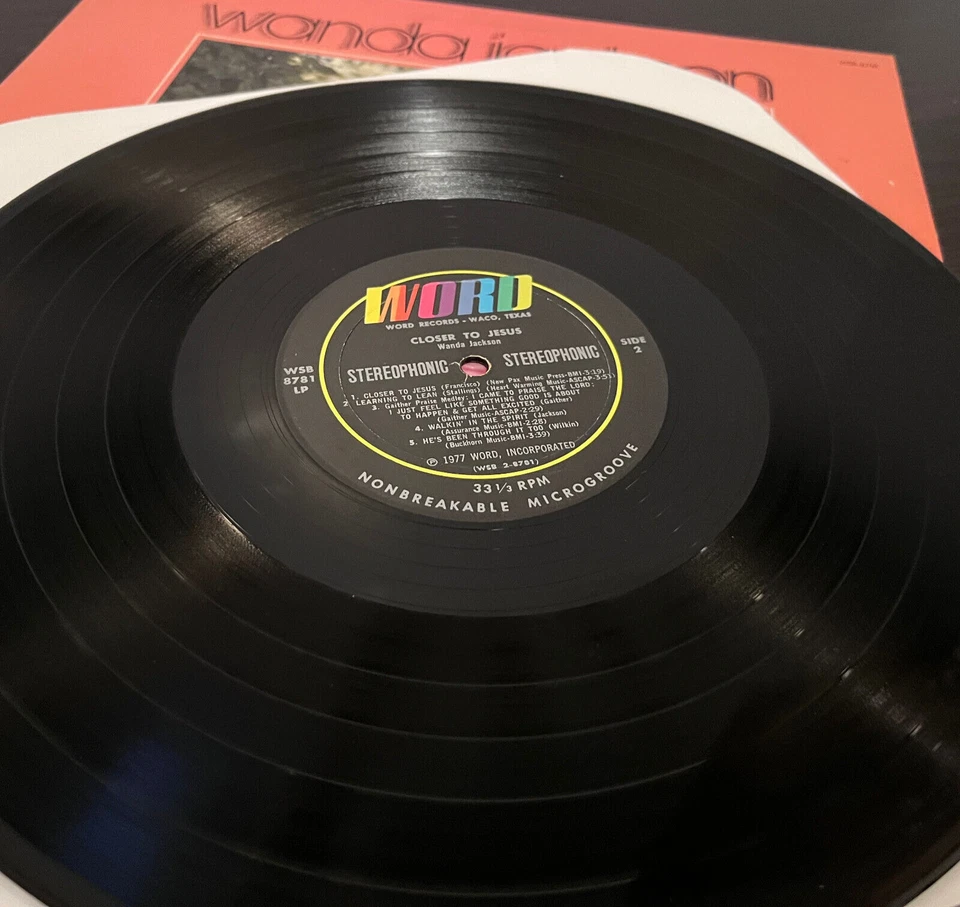 WANDA JACKSON - Closer To Jesus (1977) - 12" Vinyl Record LP - VG - Image 3 of 3