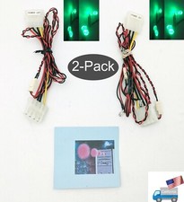 NEW lot of 2: Bright Green 4-LED Light Case Mod. Kit for Computer Desktop PC