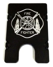 BilletVault Wallet, Aluminum RFID protection, black front pocket, Fire Fighter