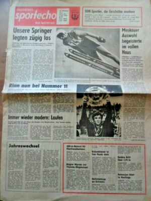 DEUTSCHES SPORTECHO 2. Januar 1978 Danneberg M. Buse Skispringen Rodeln Oberliga