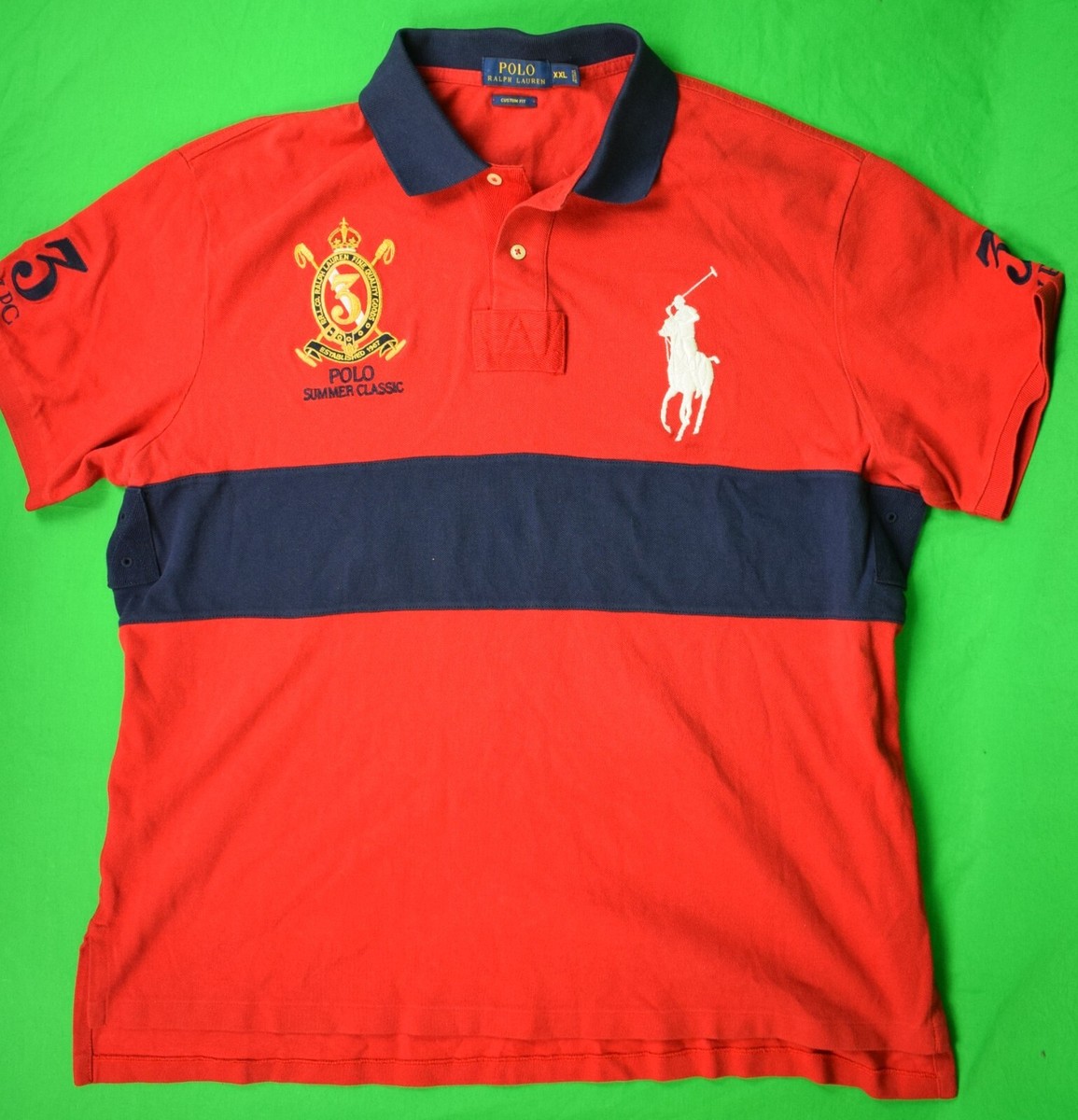 Polo Ralph Lauren Summer Classic Red/ Navy Polo Shirt Polo Ralph Lauren Summer Classic Red/ Navy Polo Shirt