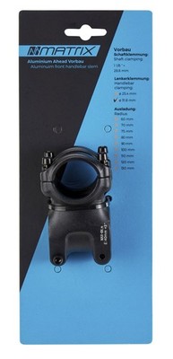 MATRIX Ahead-Vorbau ST19 Alu Auslage: 40 mm,, schwarz-matt